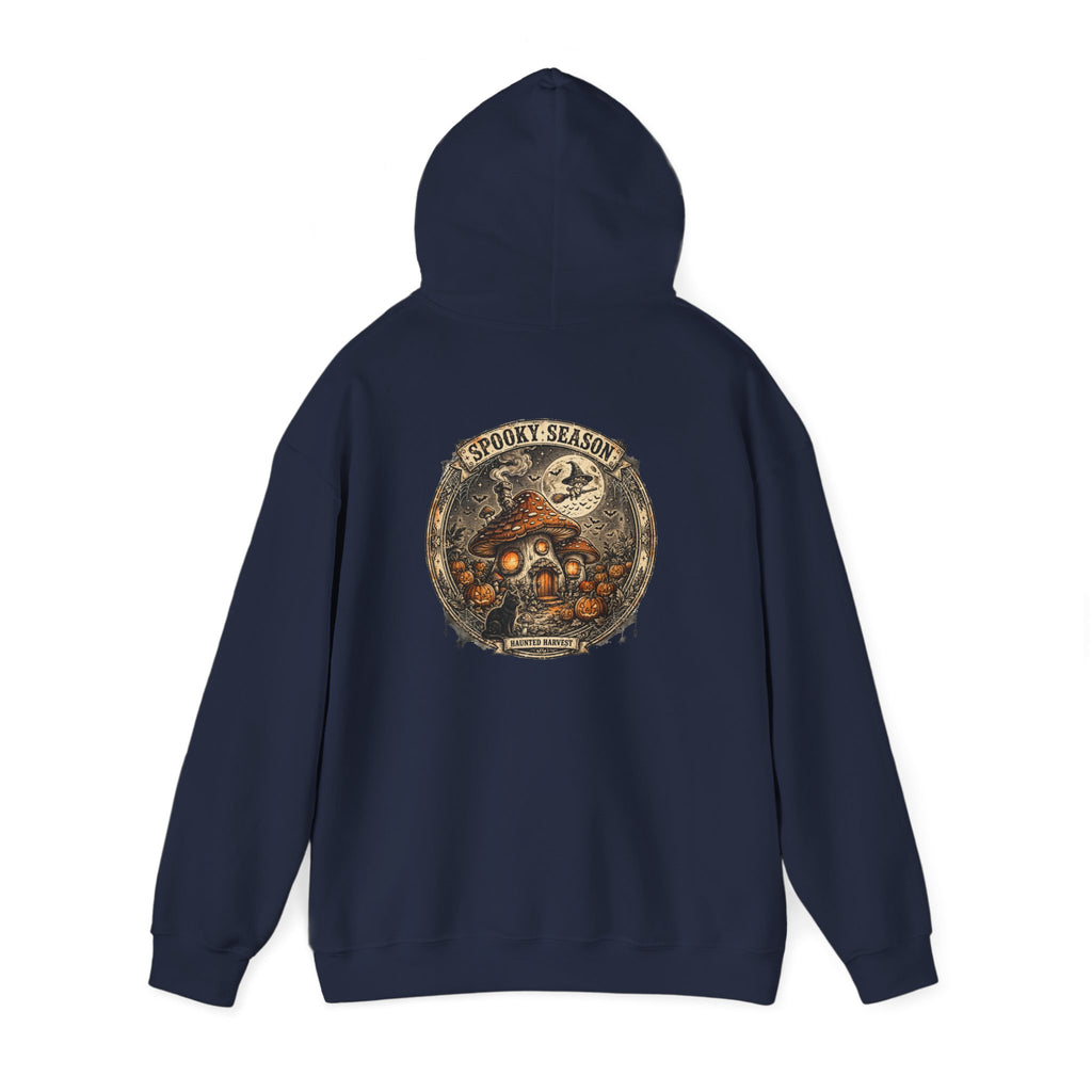 Haunted Harvest - Spooky Season Vintage Badge Hoodie