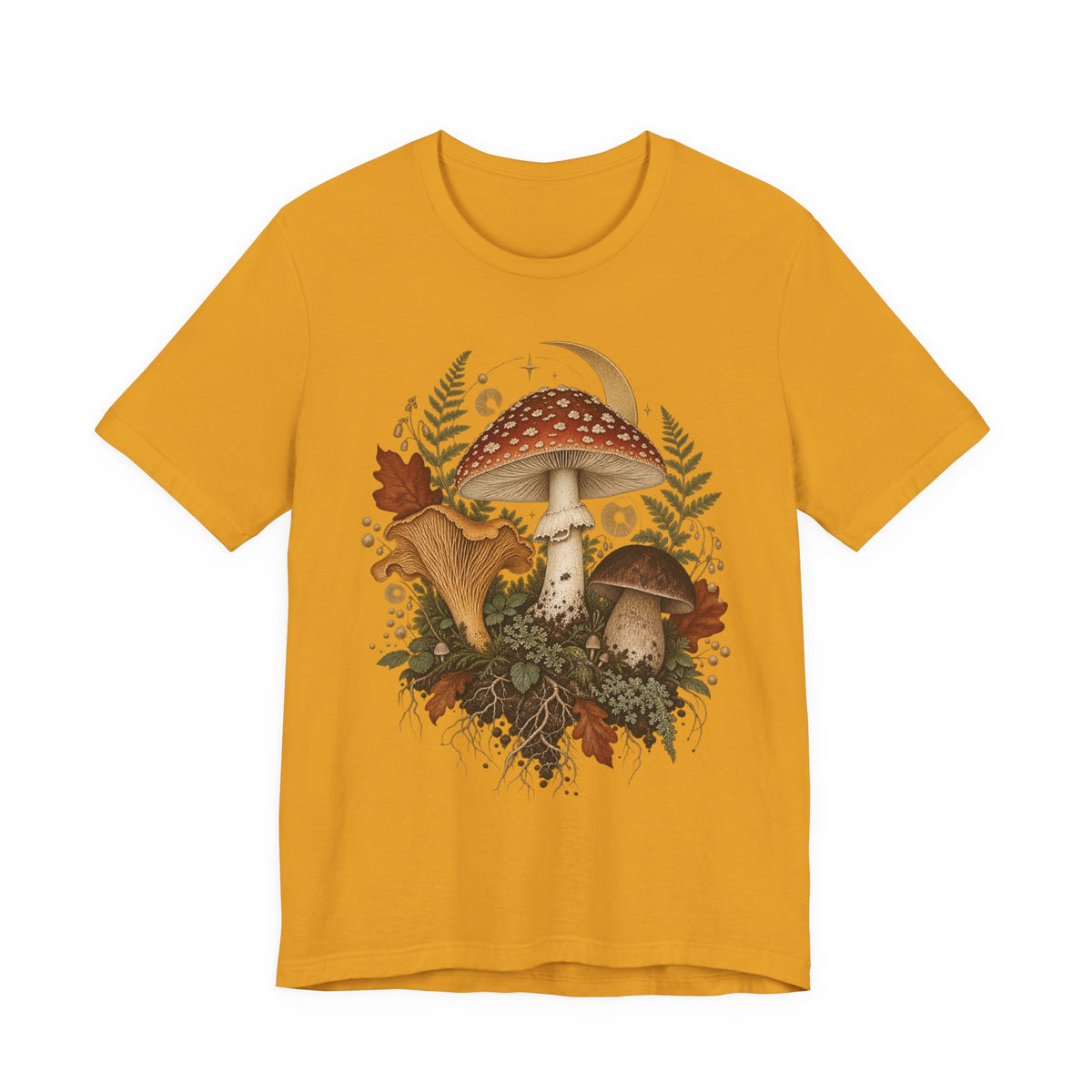 Mushroom Moon T‑Shirt — Vintage Foraged Fungi Tee