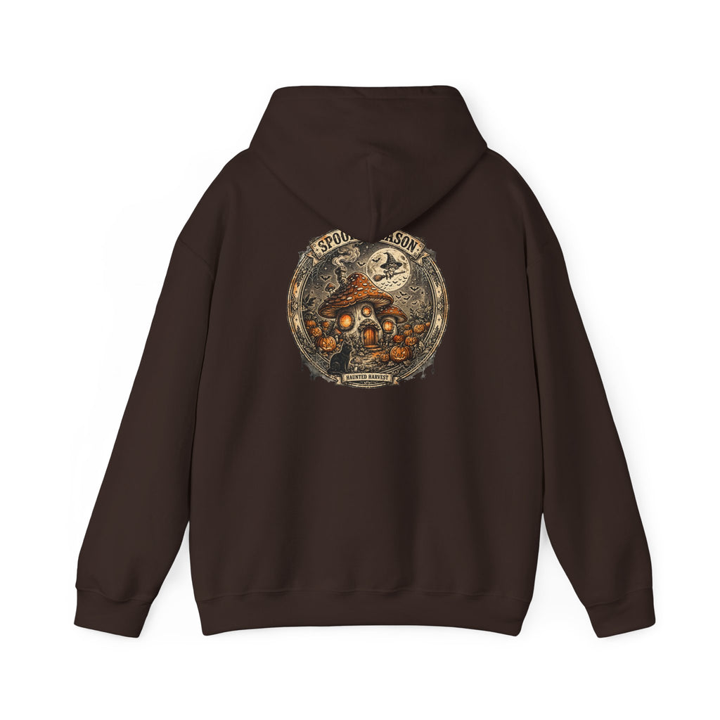 Haunted Harvest - Spooky Season Vintage Badge Hoodie