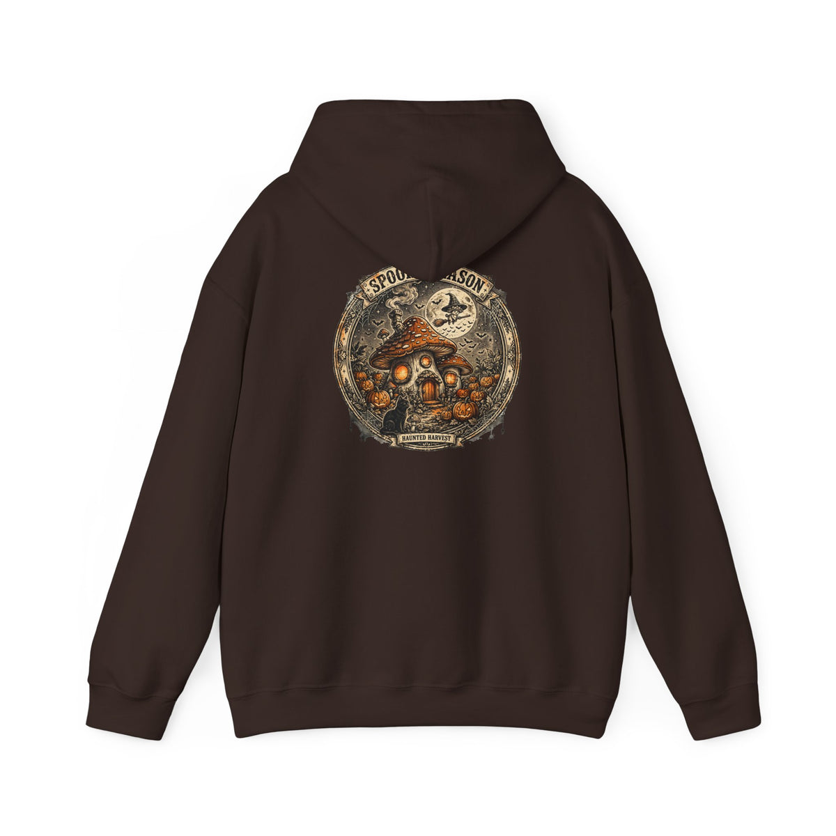 Haunted Harvest - Spooky Season Vintage Badge Hoodie