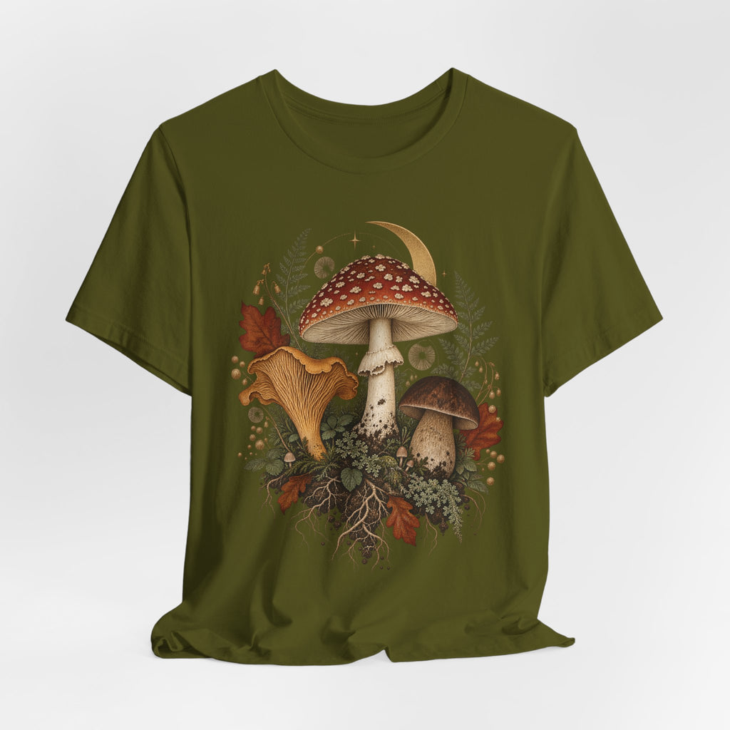 Mushroom Moon T‑Shirt — Vintage Foraged Fungi Tee