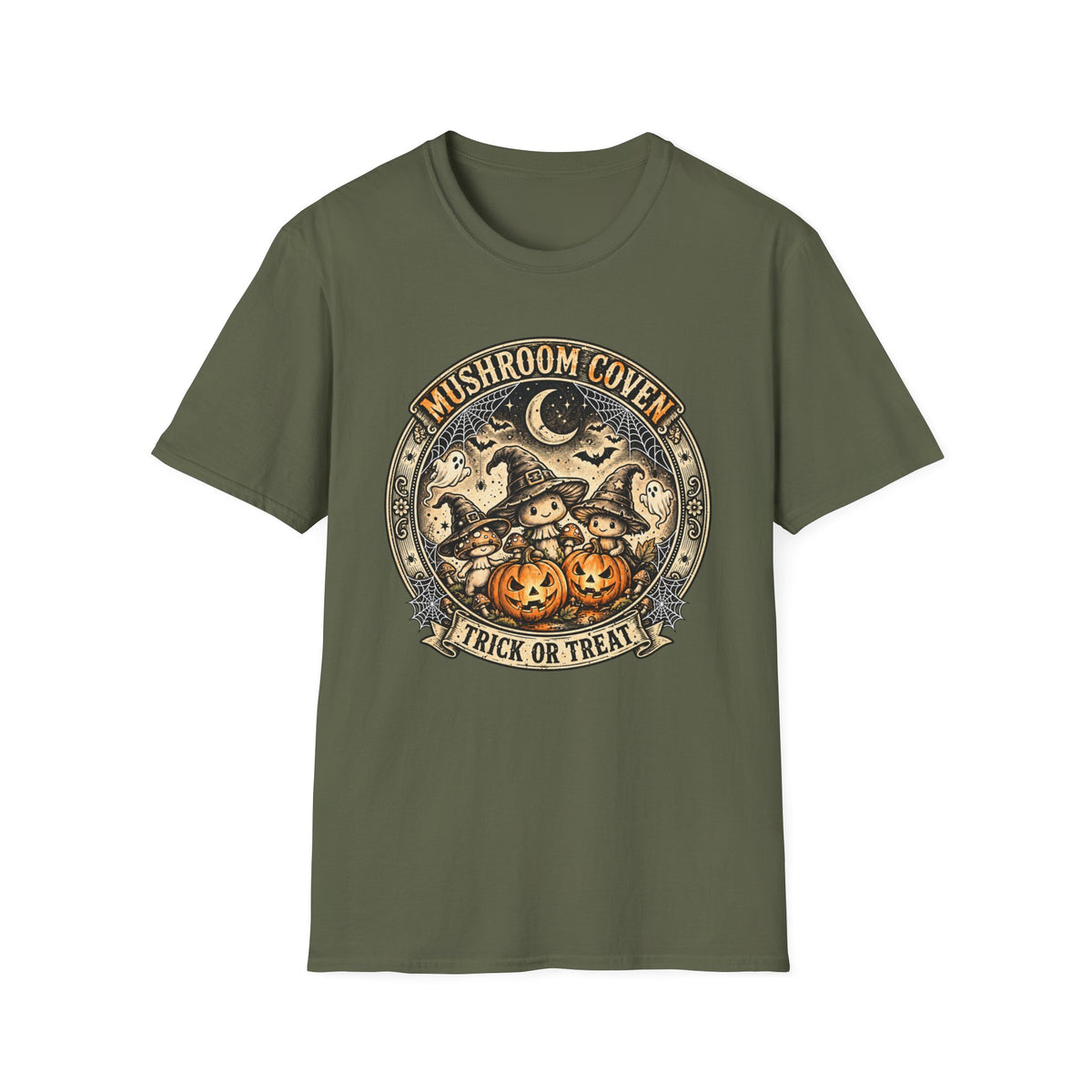 Mushroom Coven Trick or Treat Halloween Tee - Redrawn Web Edition