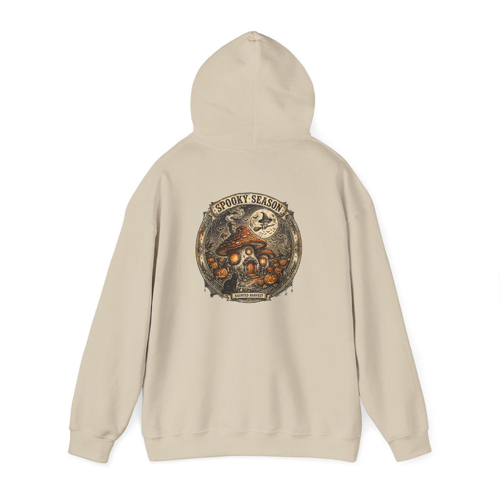 Haunted Harvest - Spooky Season Vintage Badge Hoodie
