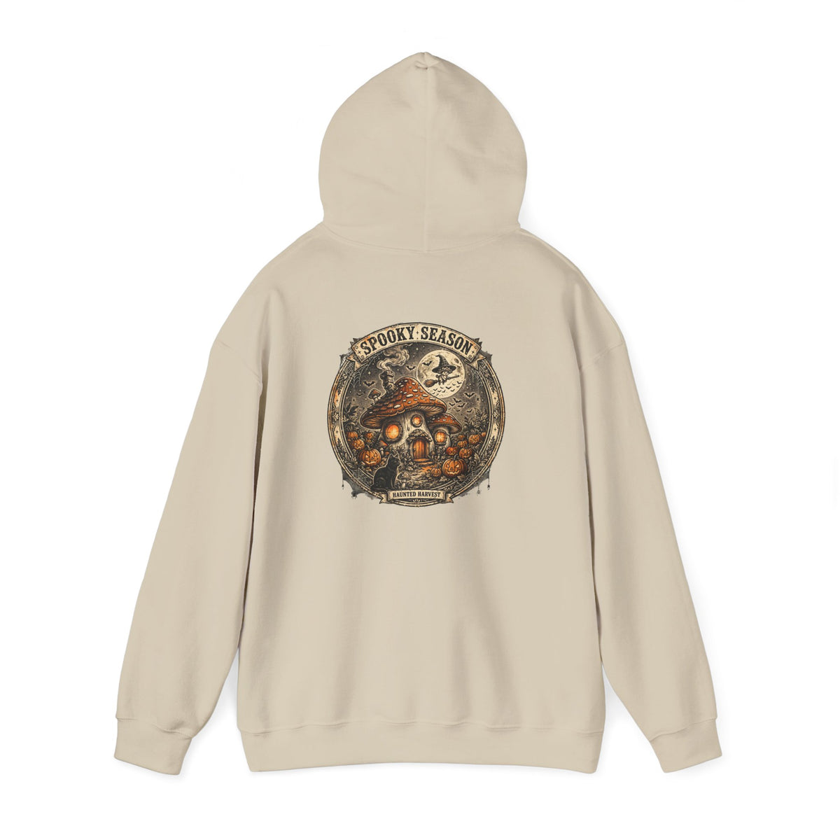 Haunted Harvest - Spooky Season Vintage Badge Hoodie