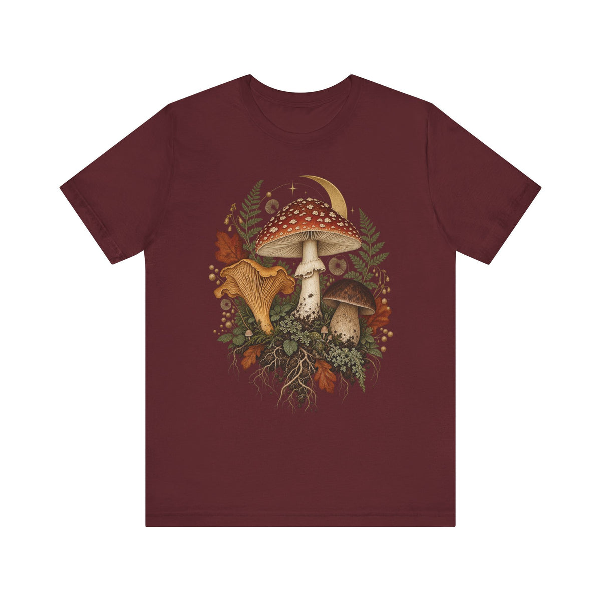 Mushroom Moon T‑Shirt — Vintage Foraged Fungi Tee