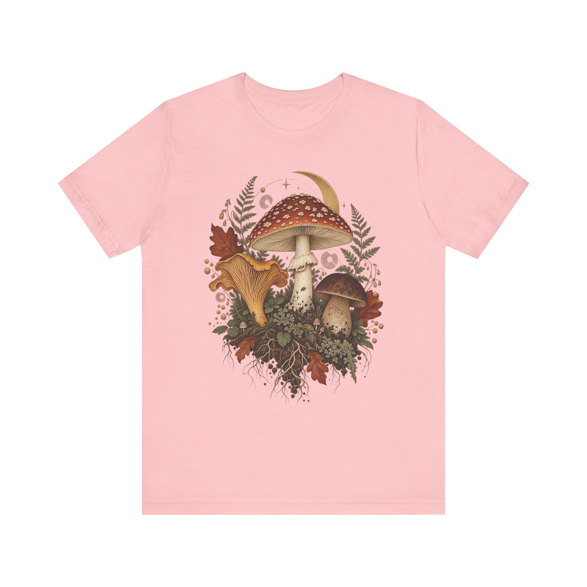 Mushroom Moon T‑Shirt — Vintage Foraged Fungi Tee