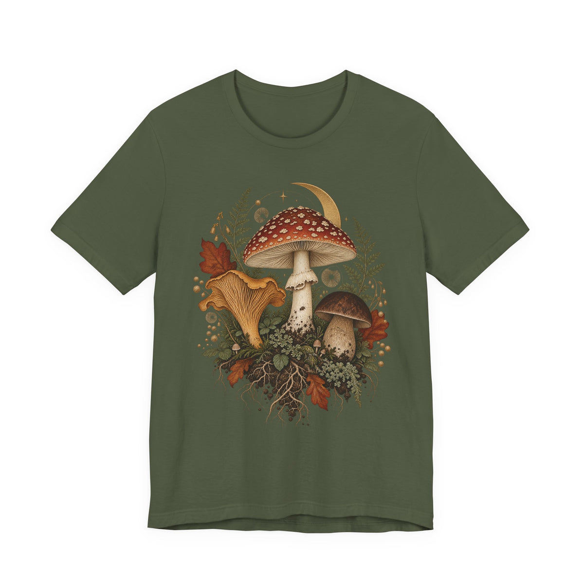 Mushroom Moon T‑Shirt — Vintage Foraged Fungi Tee