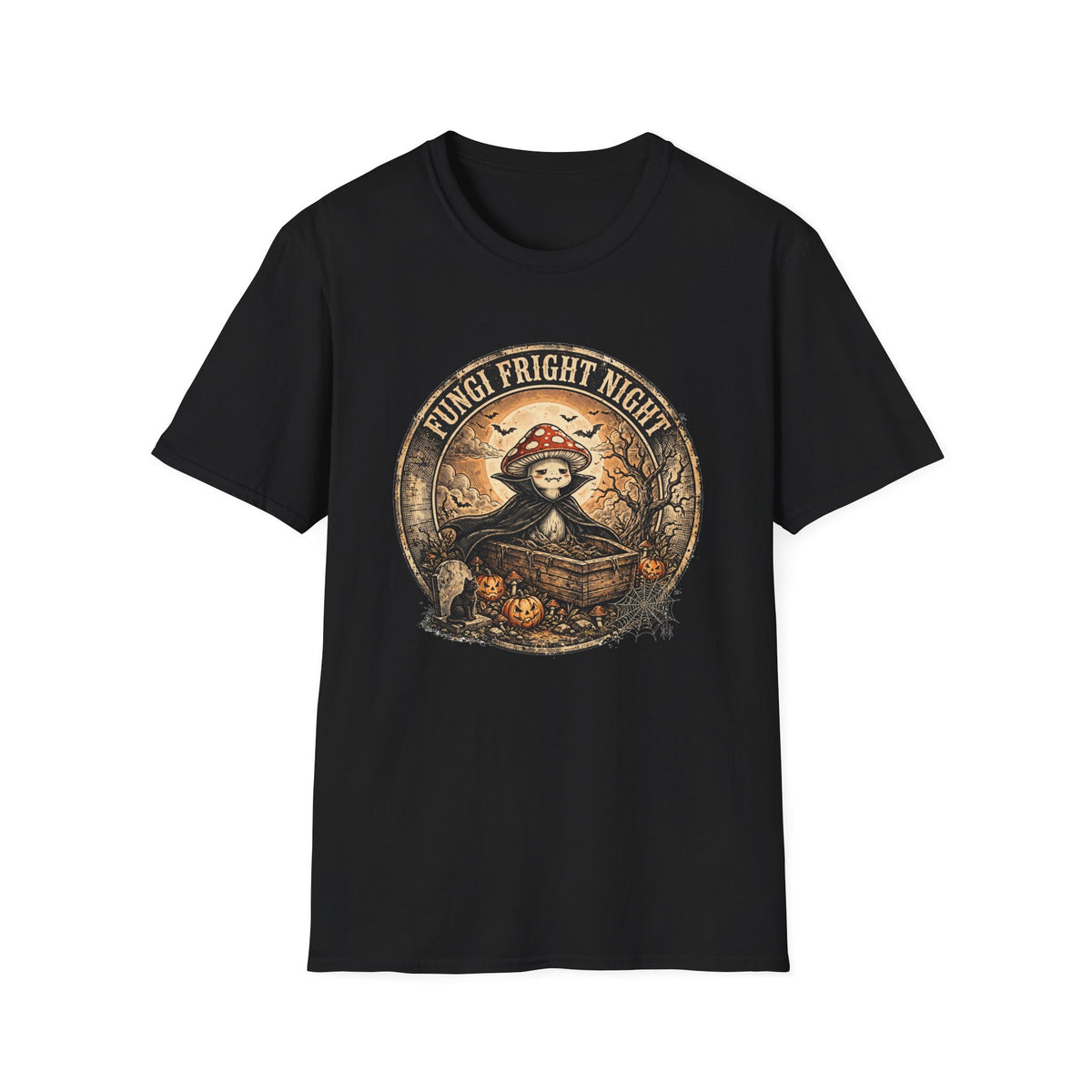 Fungi Fright Night Vampire Mushroom Halloween Tee