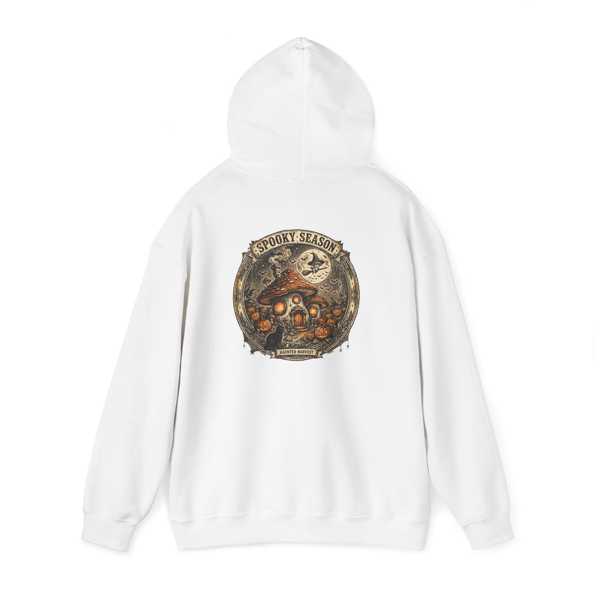 Haunted Harvest - Spooky Season Vintage Badge Hoodie