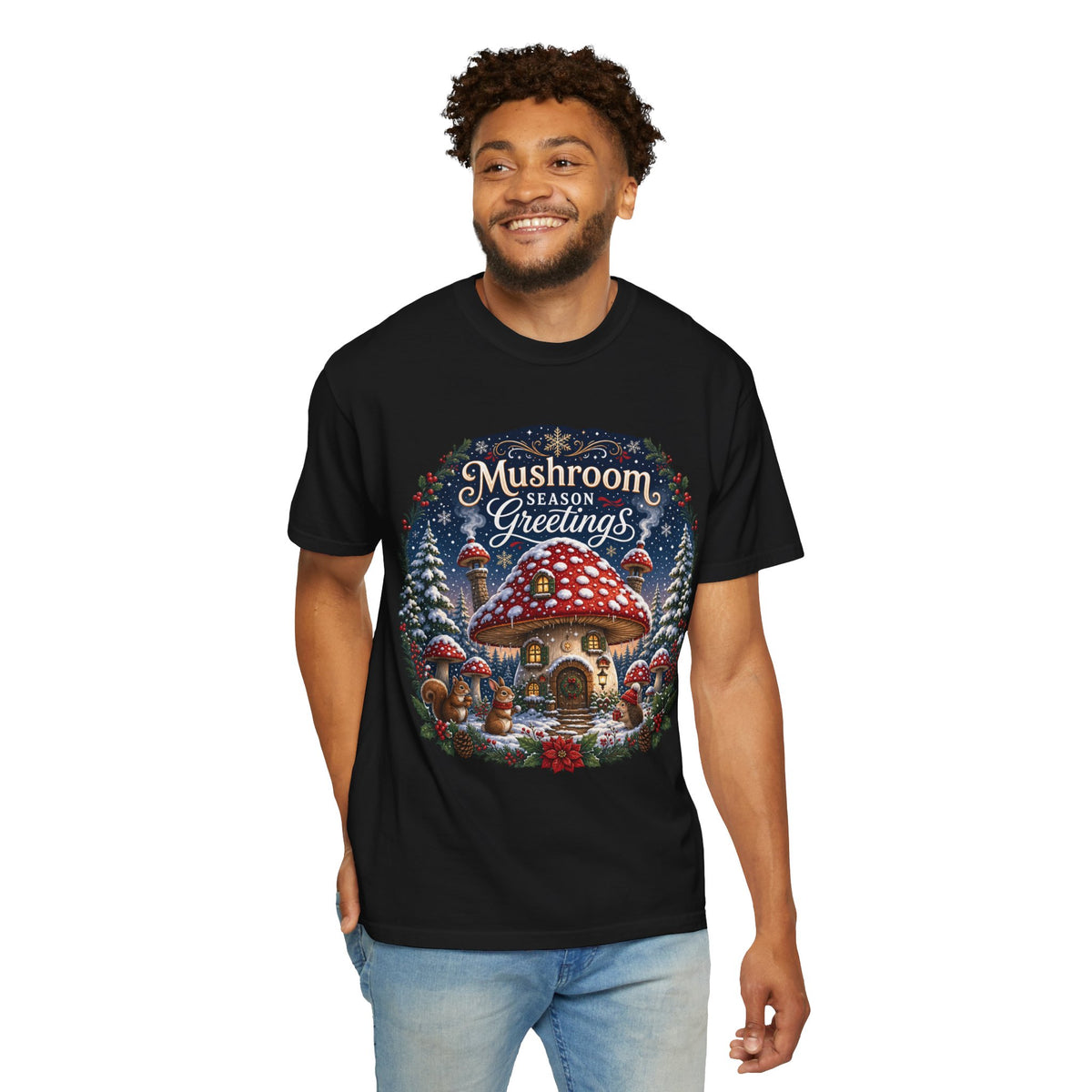 Mushroom Season's Greetings T‑Shirt