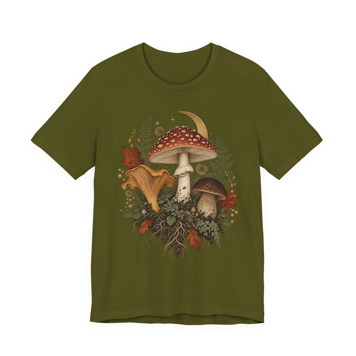 Mushroom Moon T‑Shirt — Vintage Foraged Fungi Tee
