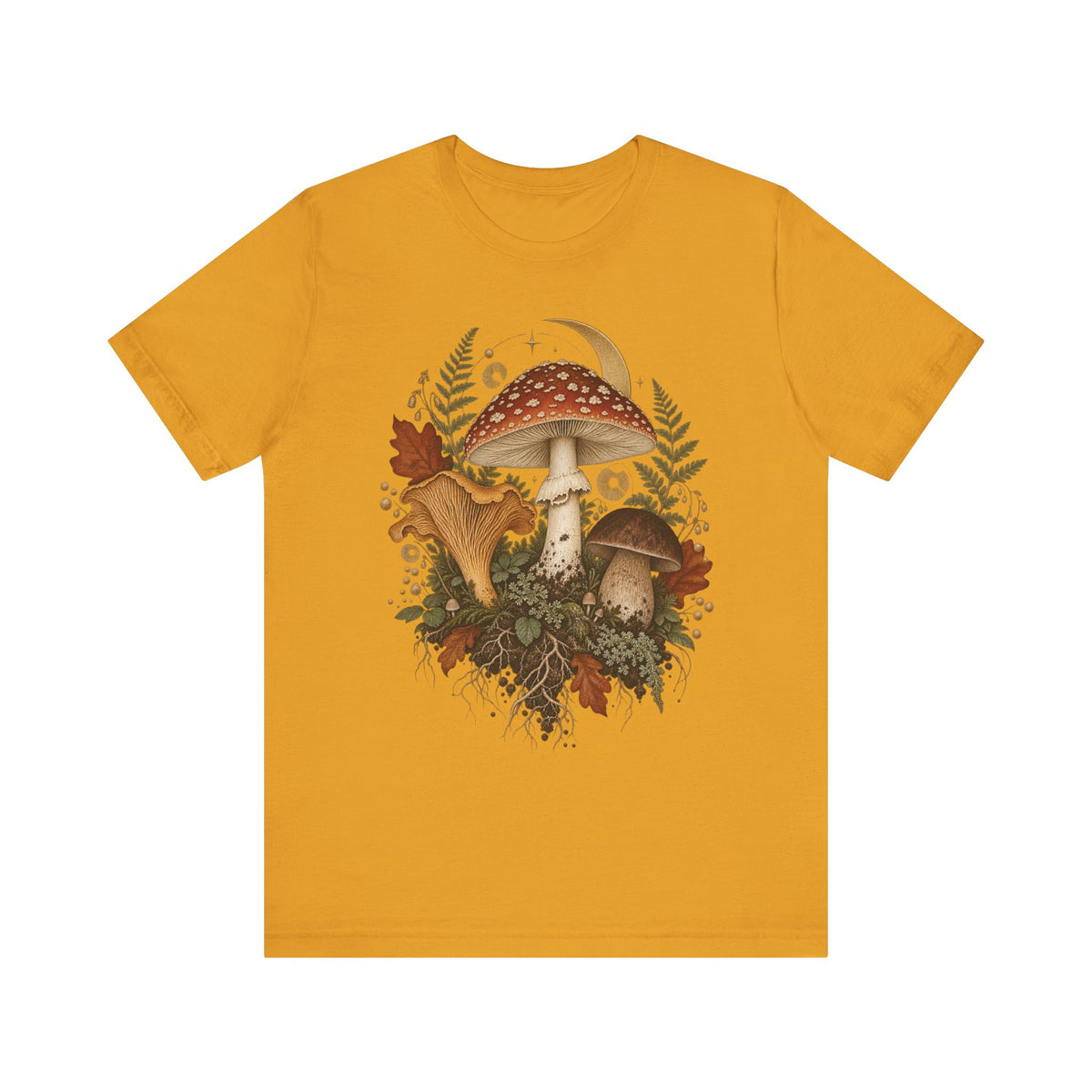 Mushroom Moon T‑Shirt — Vintage Foraged Fungi Tee