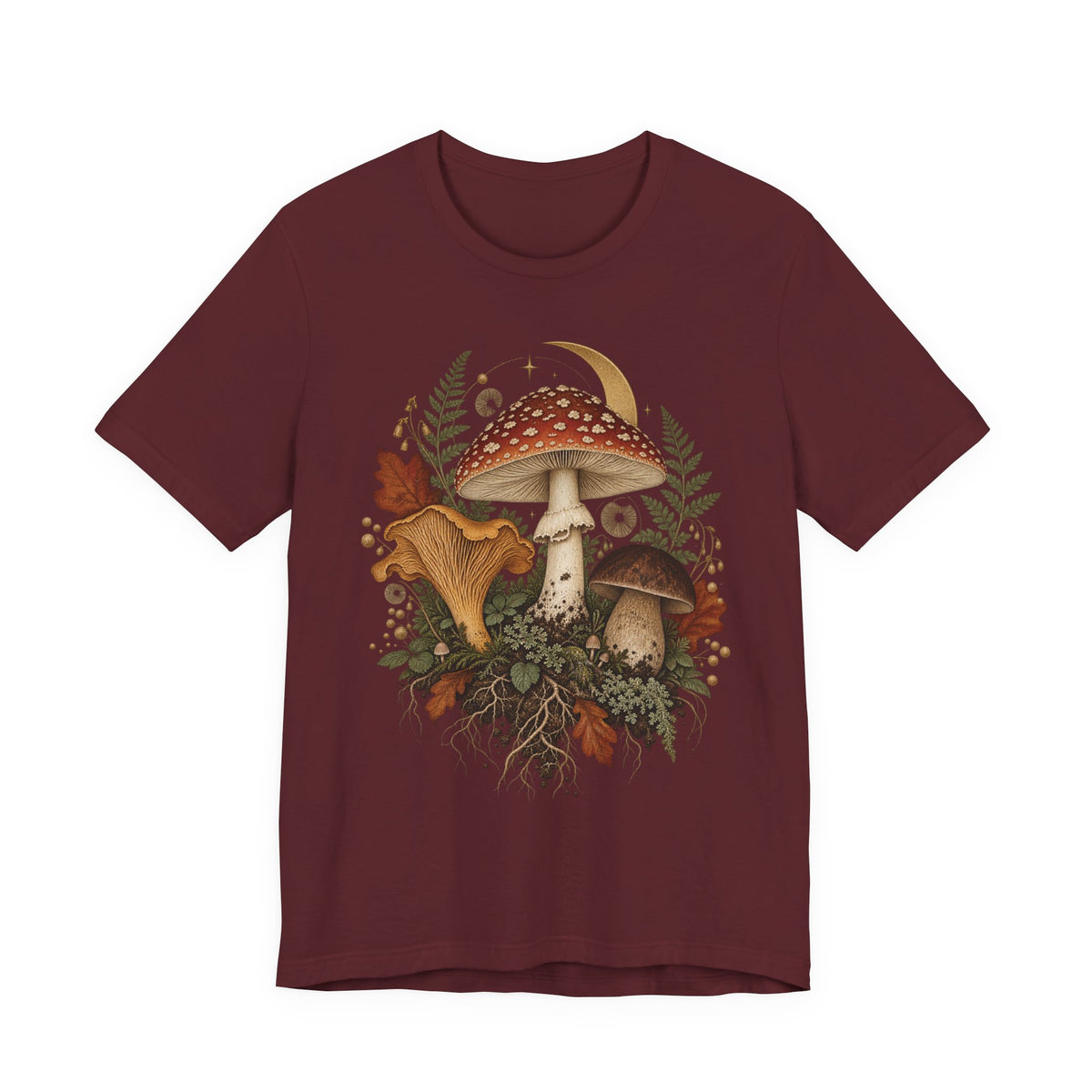 Mushroom Moon T‑Shirt — Vintage Foraged Fungi Tee