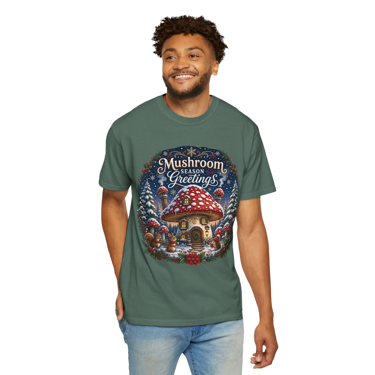Mushroom Season's Greetings T‑Shirt
