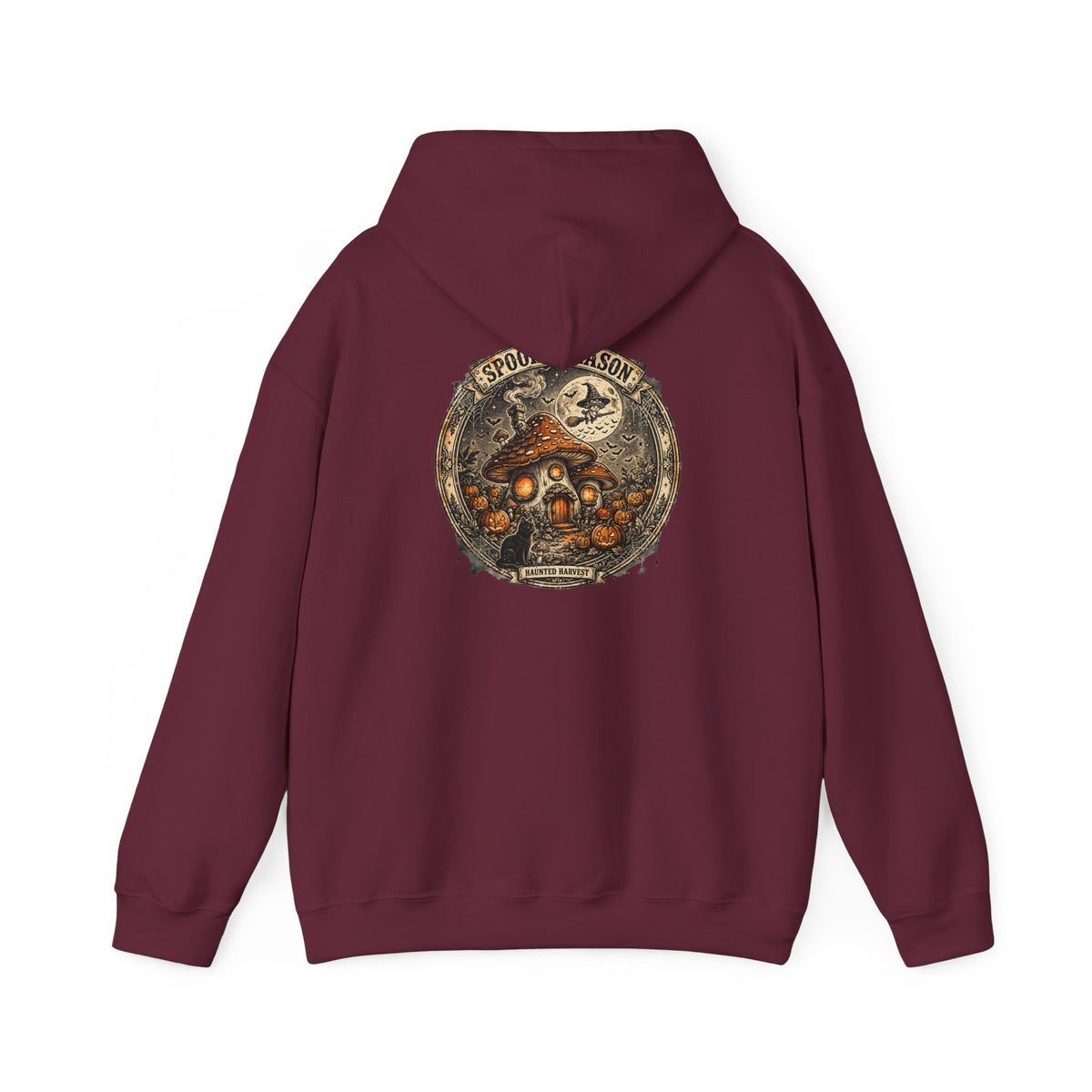 Haunted Harvest - Spooky Season Vintage Badge Hoodie