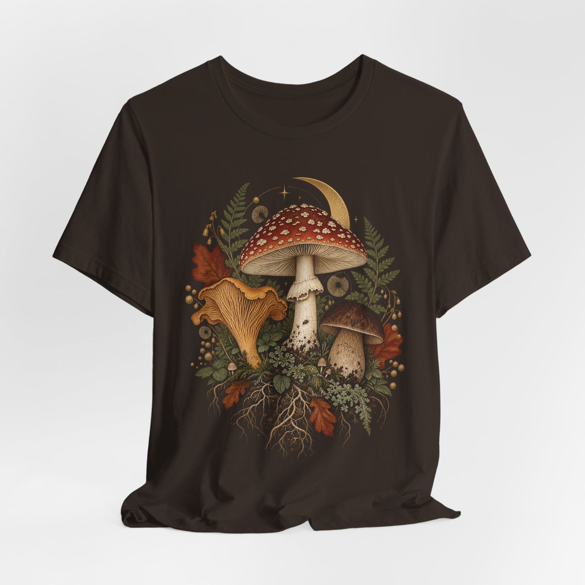 Mushroom Moon T‑Shirt — Vintage Foraged Fungi Tee
