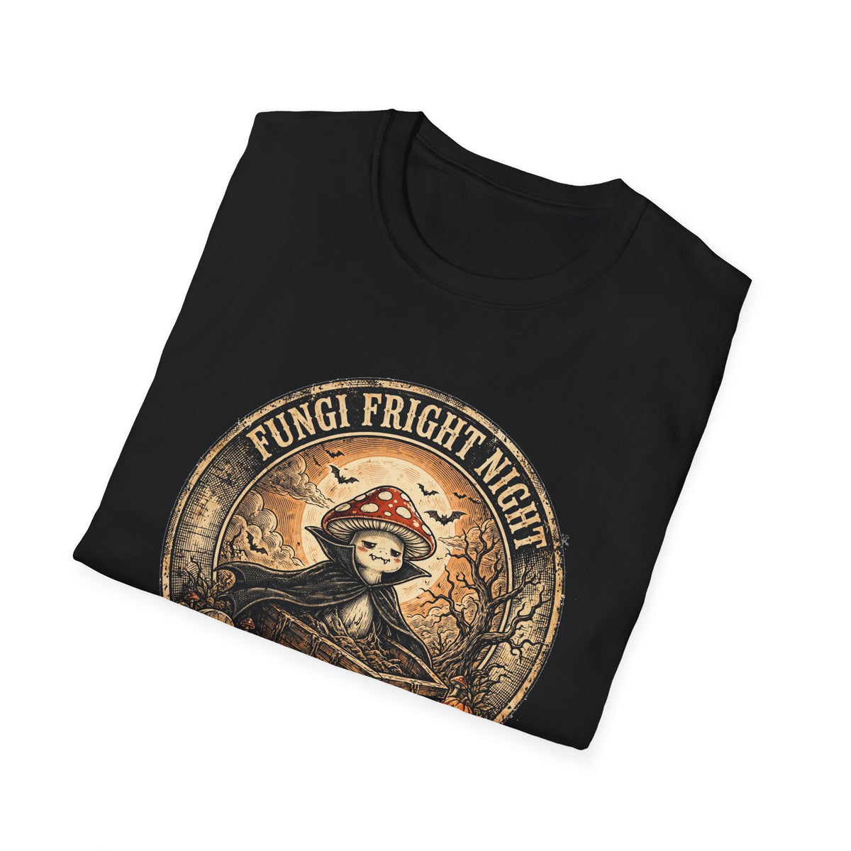 Fungi Fright Night Vampire Mushroom Halloween Tee