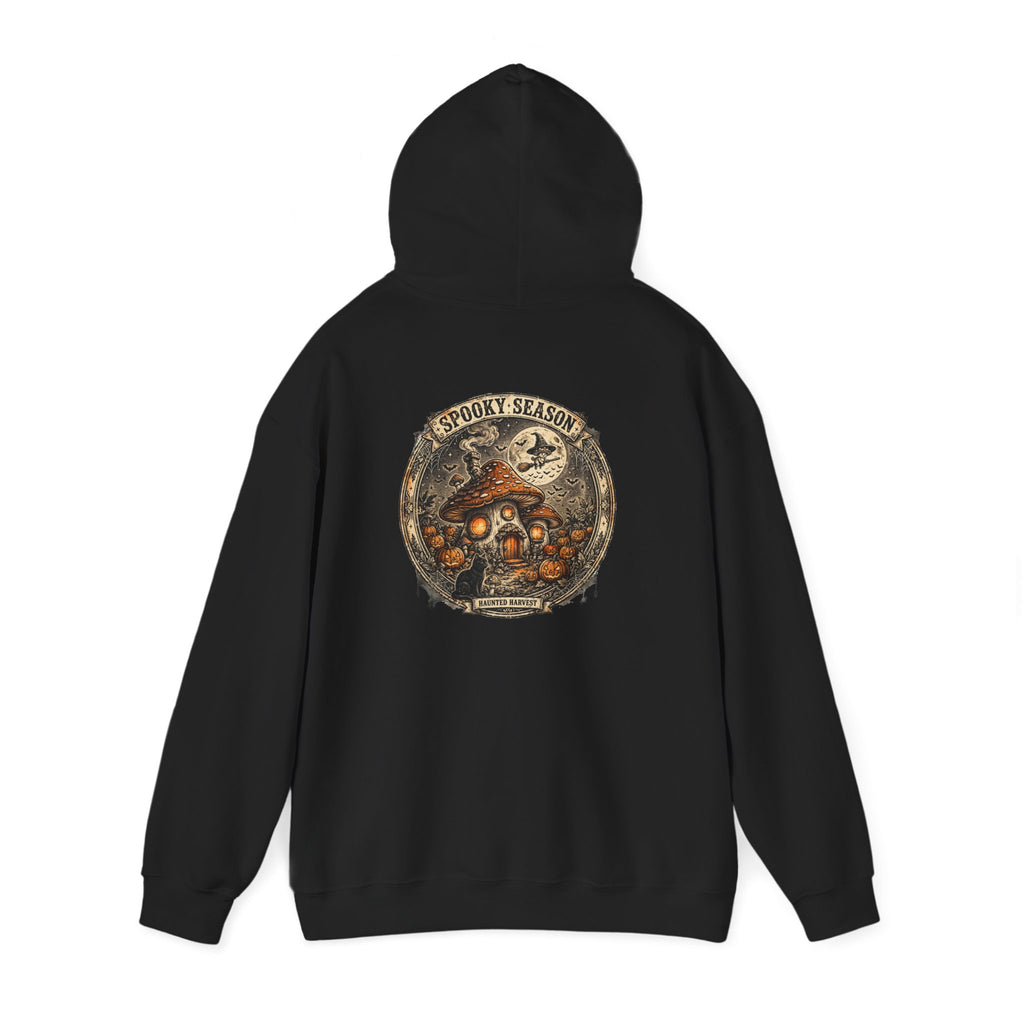 Haunted Harvest - Spooky Season Vintage Badge Hoodie