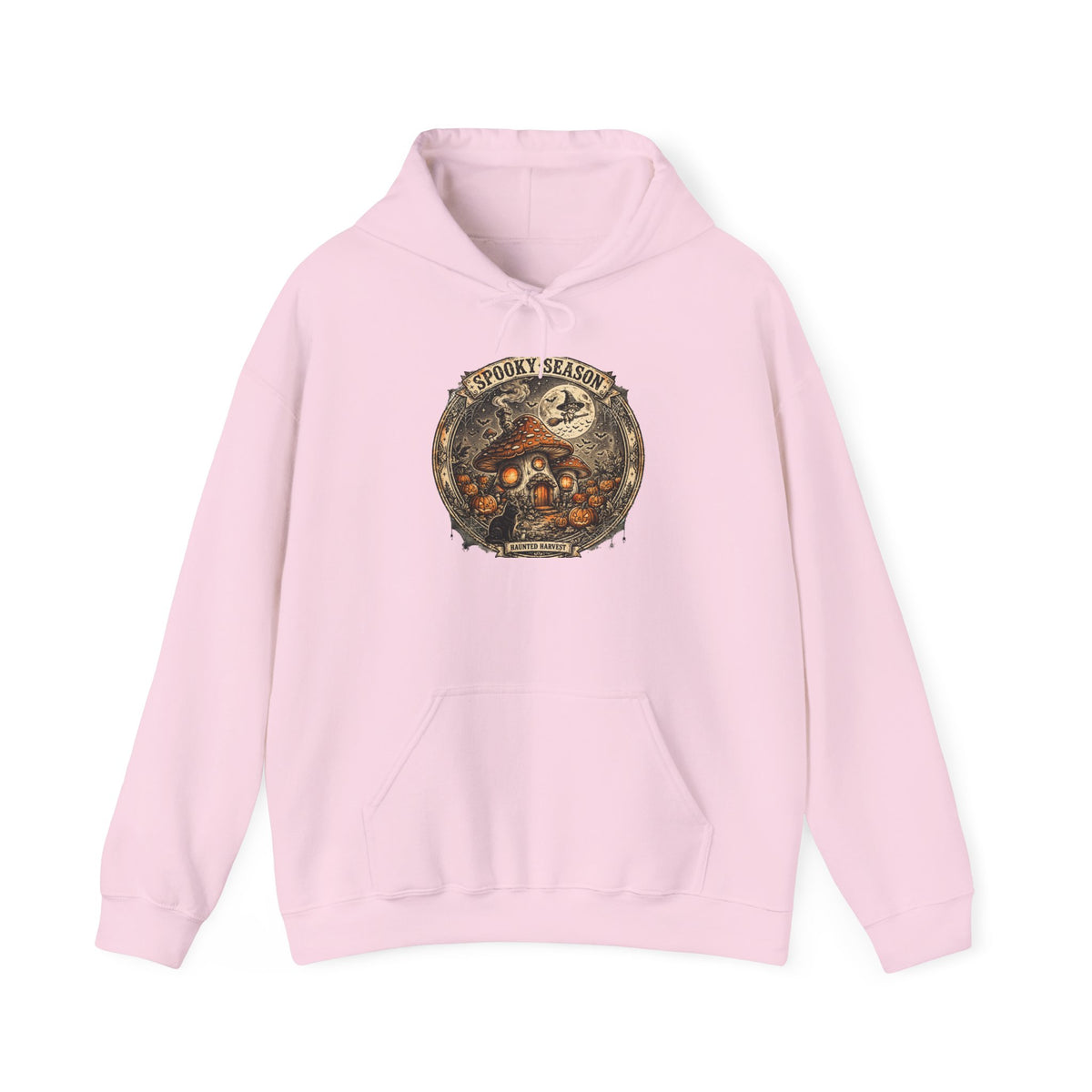 Haunted Harvest - Spooky Season Vintage Badge Hoodie