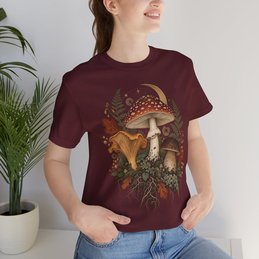 Mushroom Moon T‑Shirt — Vintage Foraged Fungi Tee