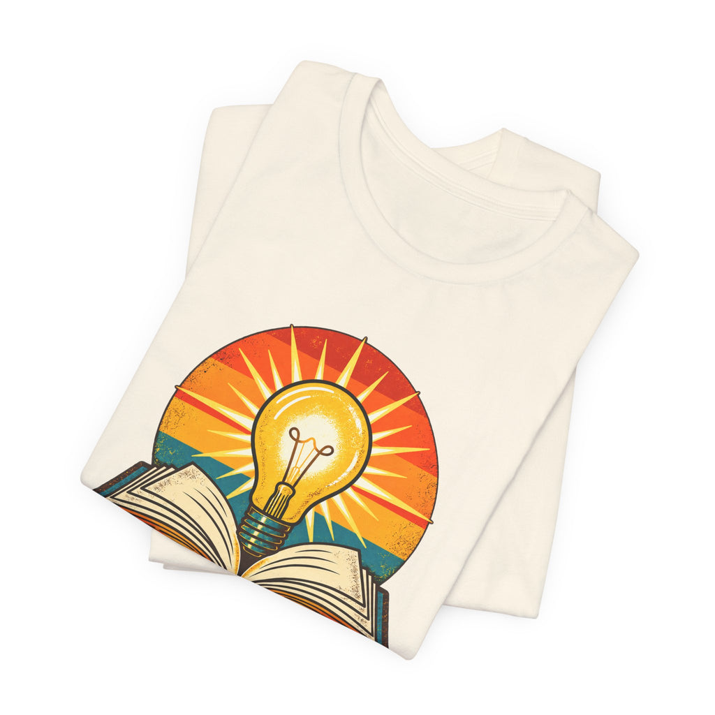 Knowledge Replaces Fear Retro Book Lightbulb Tee