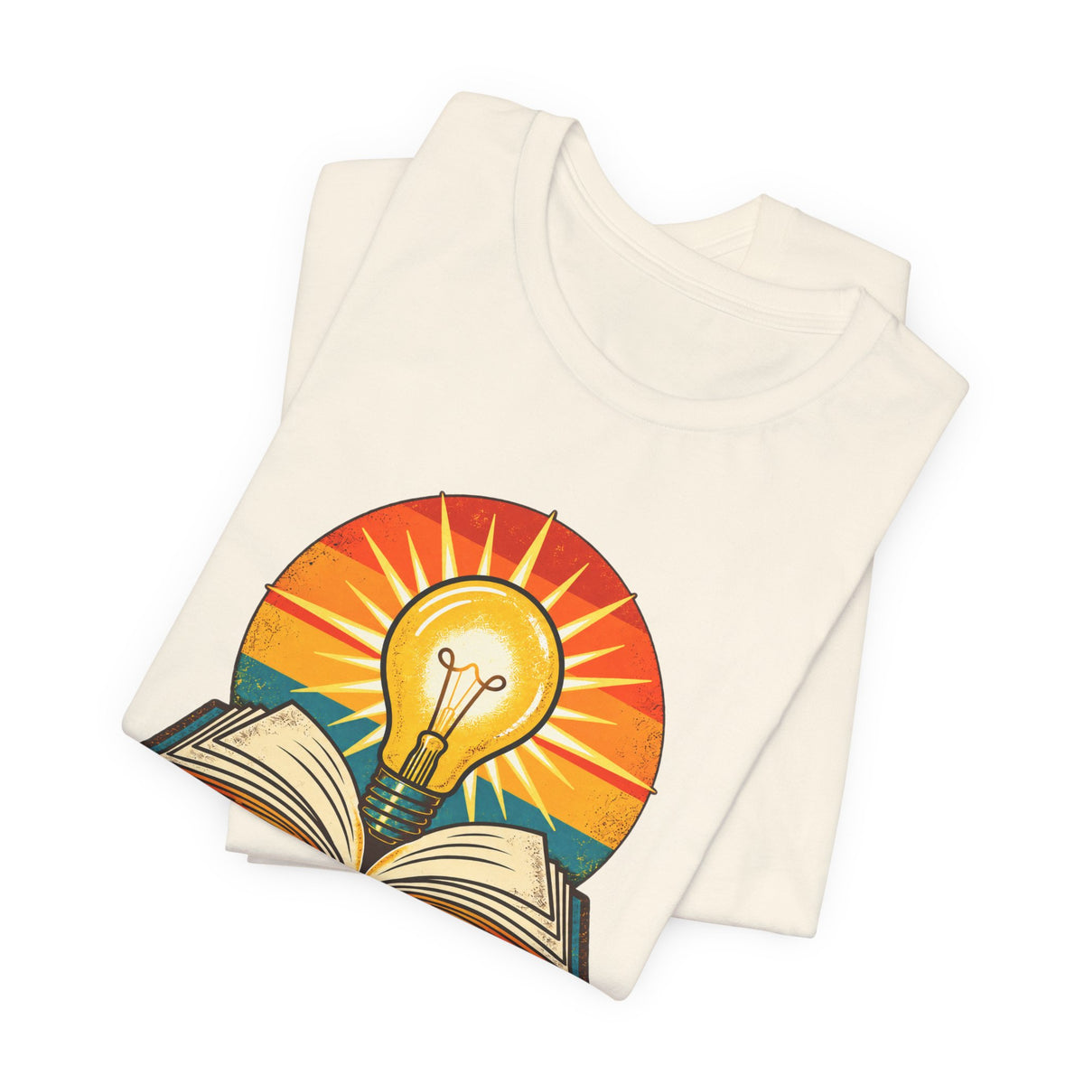 Knowledge Replaces Fear Retro Book Lightbulb Tee
