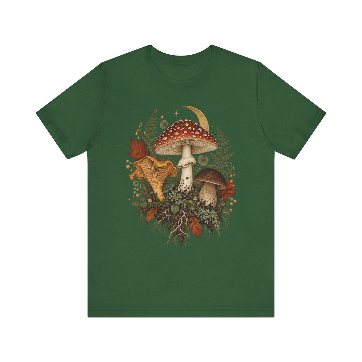 Mushroom Moon T‑Shirt — Vintage Foraged Fungi Tee