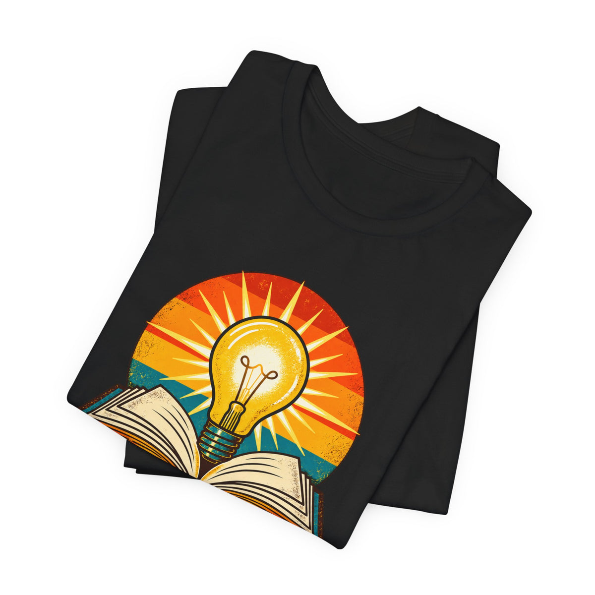Knowledge Replaces Fear Retro Book Lightbulb Tee