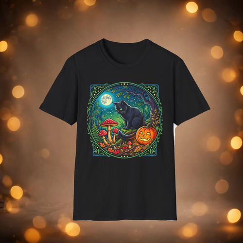 Festive Mushroom tee on warm autumn background