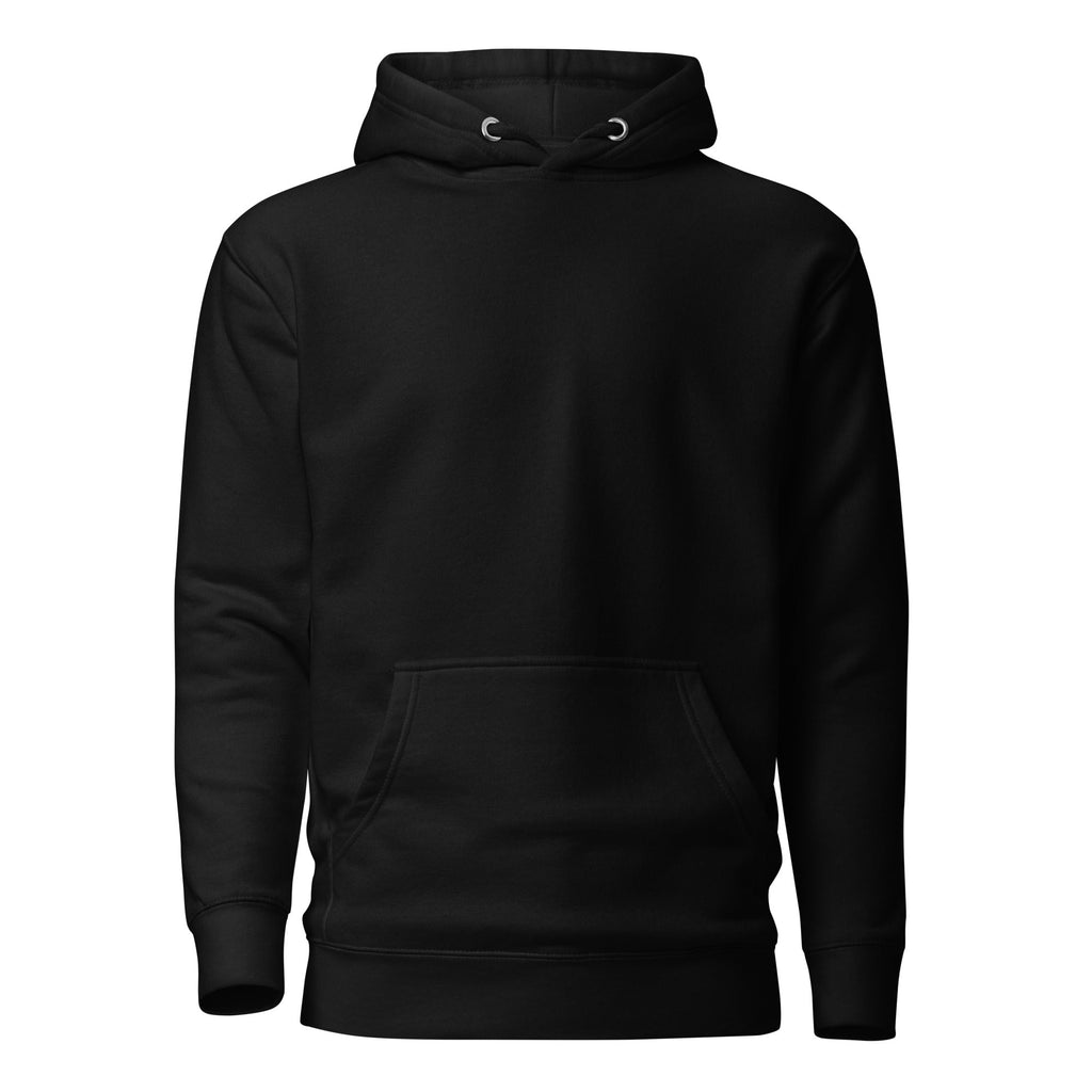 Black Amanita pantherina mushroom hoodie front view