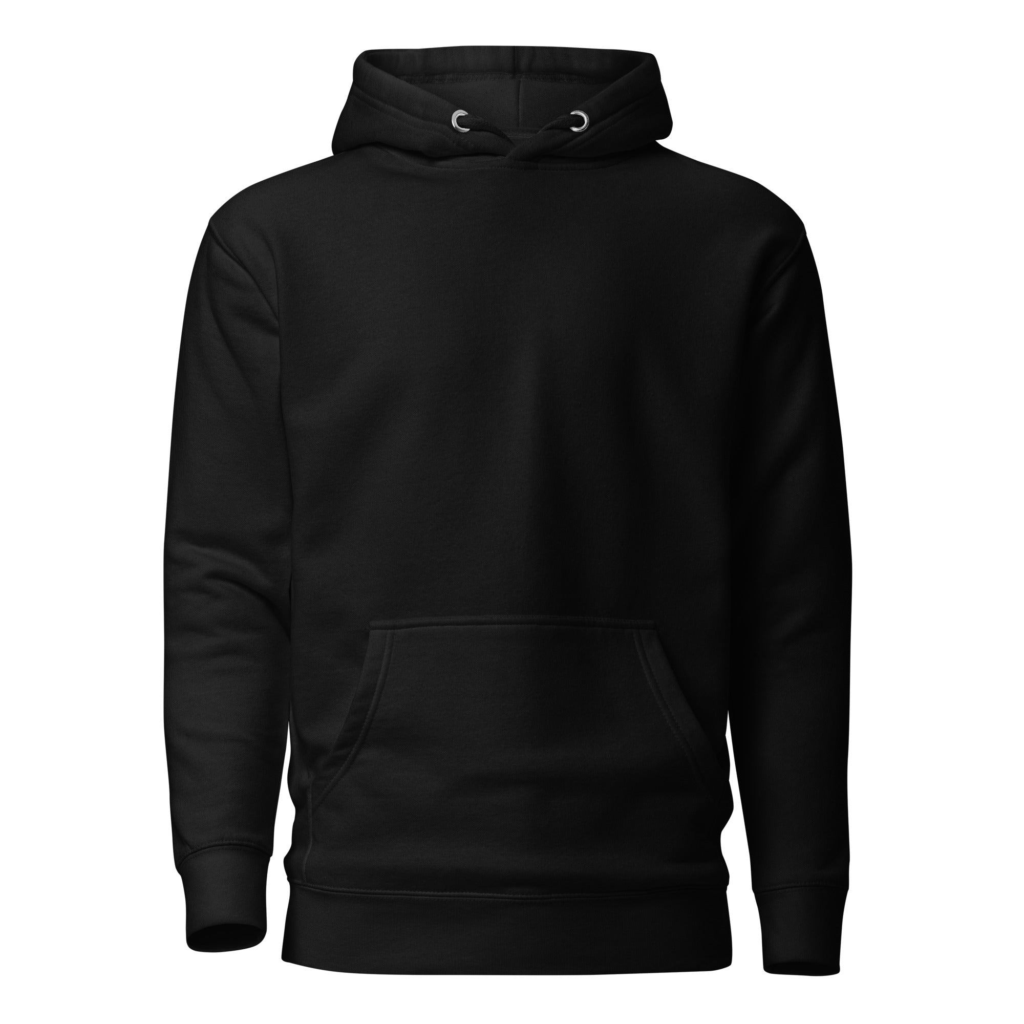 Black Amanita pantherina mushroom hoodie front view